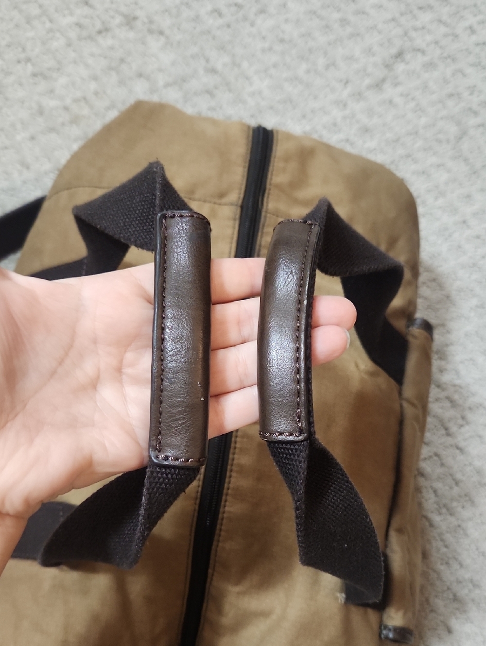 Fossil Men's Waxed Canvas & Leather Travel Duffel Bag - British Tan & Brown - Picture 15 of 16